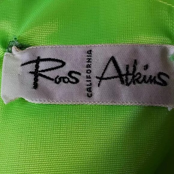 Roos Atkins Womens A Line Dress Green Pleated Mini Scoop Neck Sleeveless Zip 7 - Picture 9 of 10